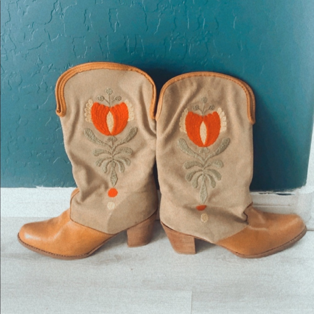 Authentic vintage hand stitched cowboy boots